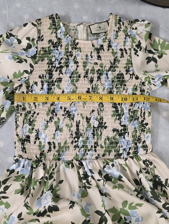 Tuckernuck English Ivy Floral Long-Sleeve  Maxi Dress in Cream and Green Size XS - Picture 7 of 7